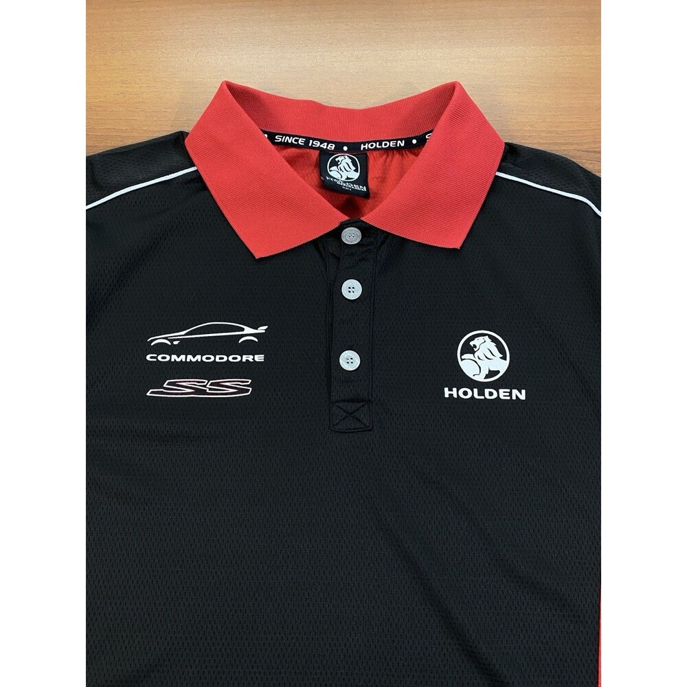 Holden Racing Polo Shirt Men’s Large Commodore SS Motor Sports Red Black